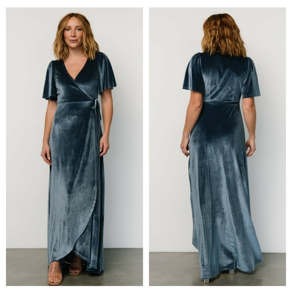 Baltic Born Dresses & Skirts - Baltic Born Katelyn Velvet Maxi Wrap Dress New Without Tags